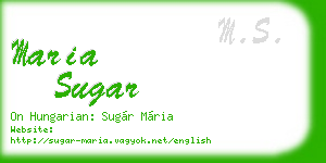 maria sugar business card