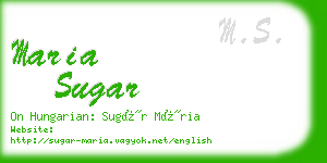maria sugar business card